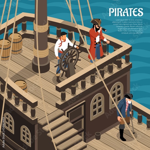 Pirates Isometric Illustration