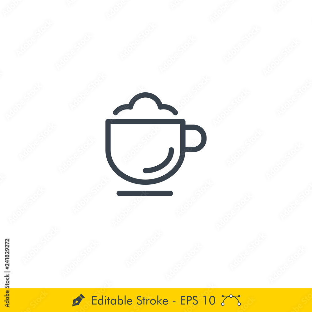 Frappe (Latte) Icon / Vector - In Line / Stroke Design Frappe (Latte) Icon / Vector - In Line / Stroke Design