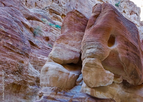 Jordan. The elephant Rocks in canyon Petra photo