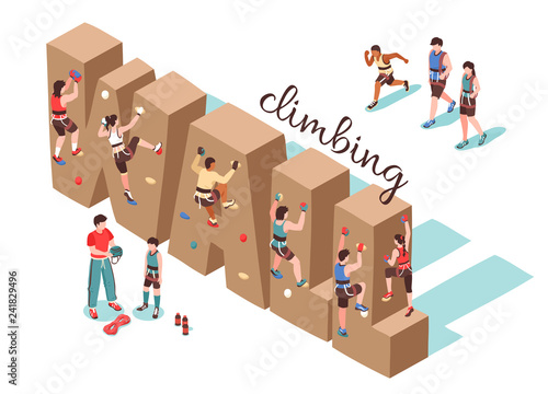Climbing Wall Isometric Background