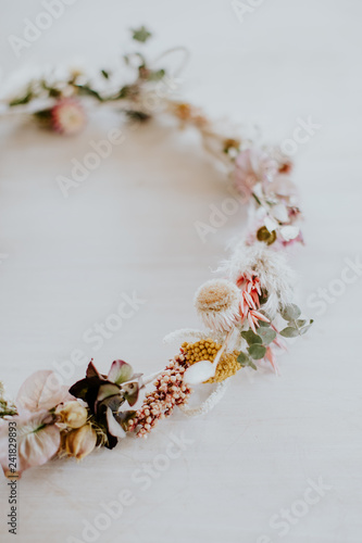 Fotografie Couronne de fleurs séchées