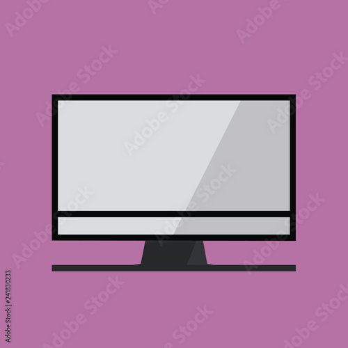 Flat design Vector Illustration Empty esp template copy text for Ad, promotion, poster, flyer, web banner, article. Dual view Desktop Computer Monitor Digital Wide Screen Device Hardware