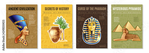 Fototapeta Zestaw plakatów egipskich
