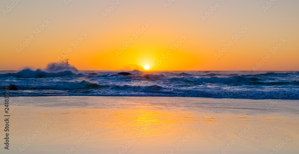 sunset on a sandy beach sunset on a sandy beach