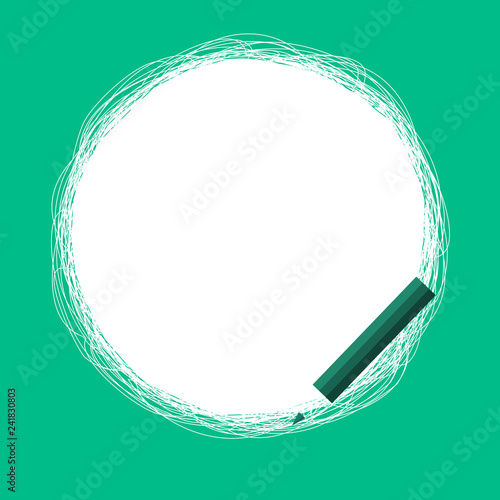 Flat design business Vector Illustration Empty template esp isolated Minimalist graphic layout template for advertising. Freehand Scribbling of circular lines Using Pencil on White Solid Circle