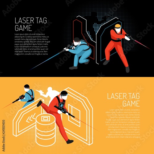 Laser Tag Isometric Banners 
