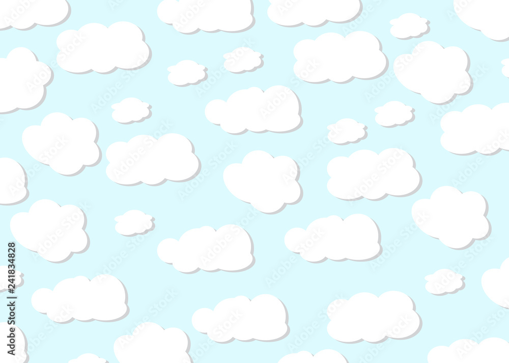 Cloud design. Baby background. Blue sky with clouds. Vector illustration.