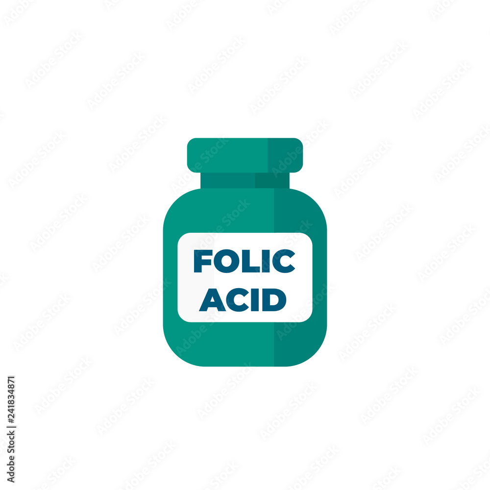 folic acid bottle icon on white folic acid bottle icon on white