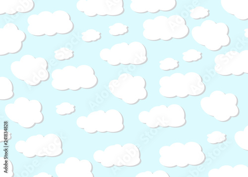 Cloud design. Baby background. Blue sky with clouds. Vector illustration.