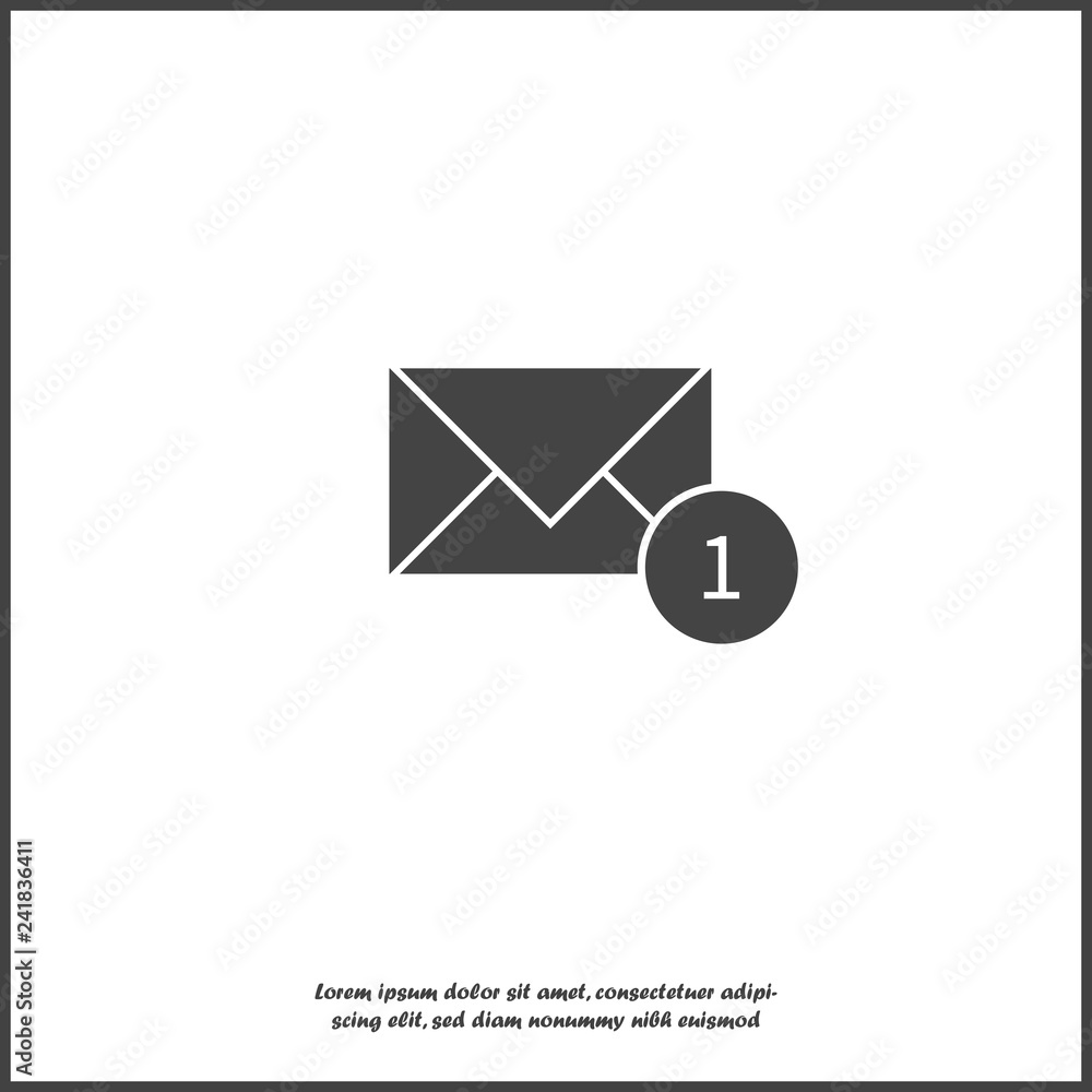 Mail vector icon on flat design. E-mail vector illustration on white isolated background. Mail vector icon on flat design. E-mail vector illustration on white isolated background.