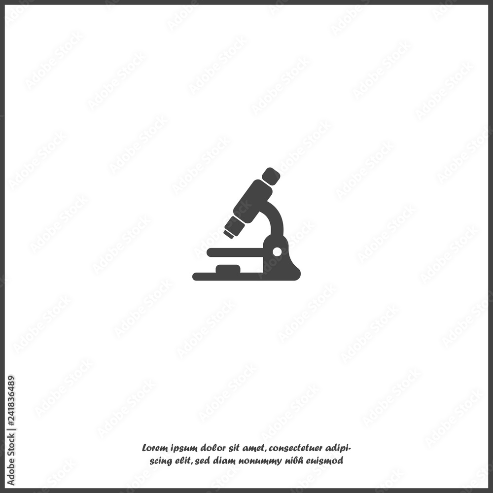 Microscope vector icon. Llaboratory microscope on white isolated background.