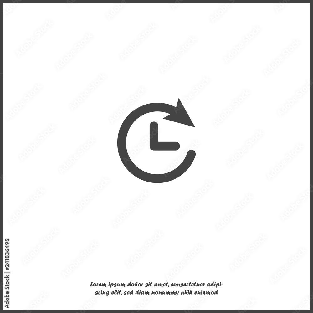 Clock icon. Flat image clock on white isolated background. Clock icon. Flat image clock on white isolated background.