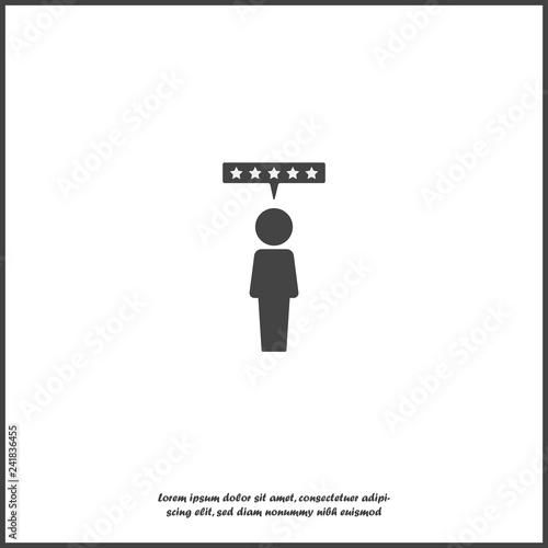 Customer review icon. Raiting and feedback illustration on white isolated background.