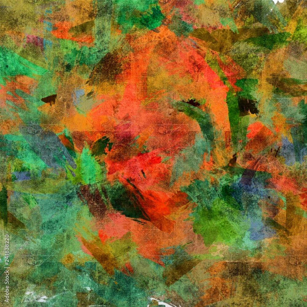 abstract psychedelic grunge background graphic stylization on a textured canvas of chaotic blurry strokes and strokes of paint