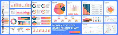 Infographic dashboard. Finance data analytic charts, trade statistic graph and modern business chart column. Analytics infographics ui stats graph futuristic diagram vector concept 
