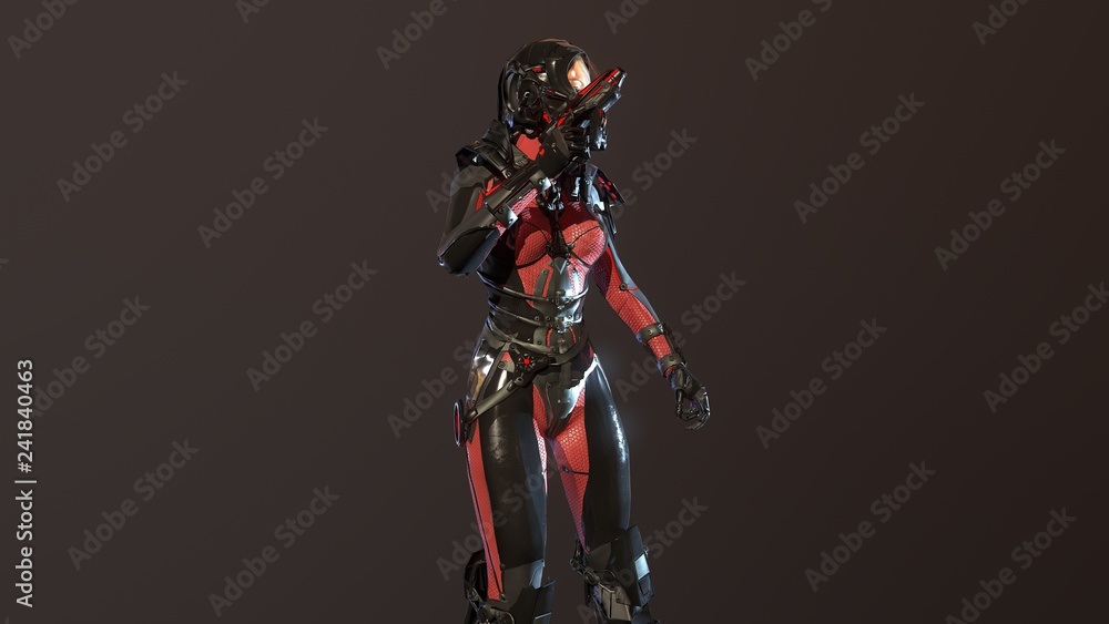 Girl in sky fy space suit 3d render Girl in sky fy space suit 3d render