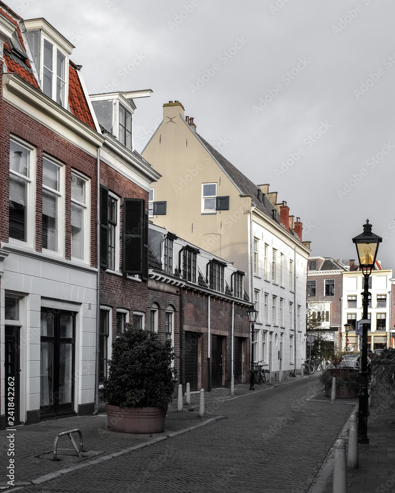 Old architectural buildings in Utrecht city, the Netherlands