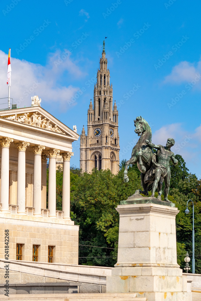 Obraz premium Parlament i ratusz w Wiedniu