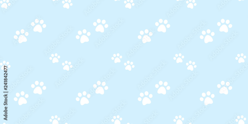 dog paw seamless pattern cat paw bulldog vector wallpaper isolated  background blue Stock Vector | Adobe Stock