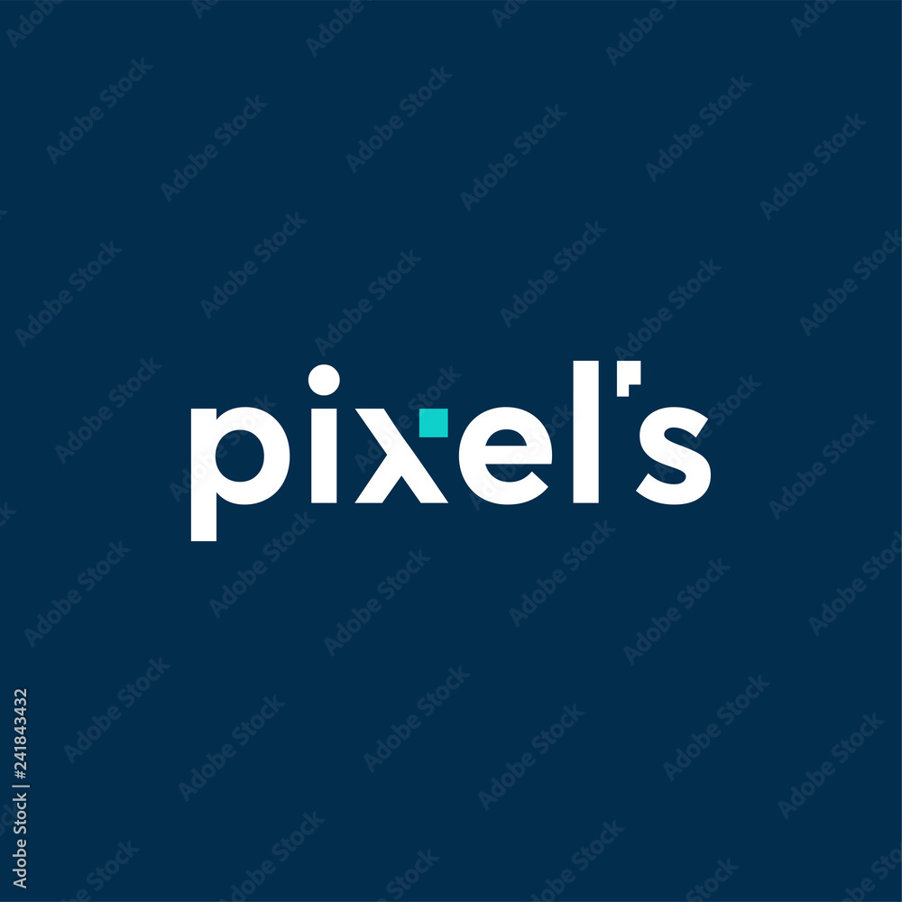 Simple Pixel Logo designs concept vector, 
