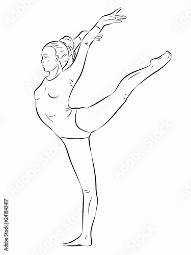 illustration of a gymnast woman, vector draw