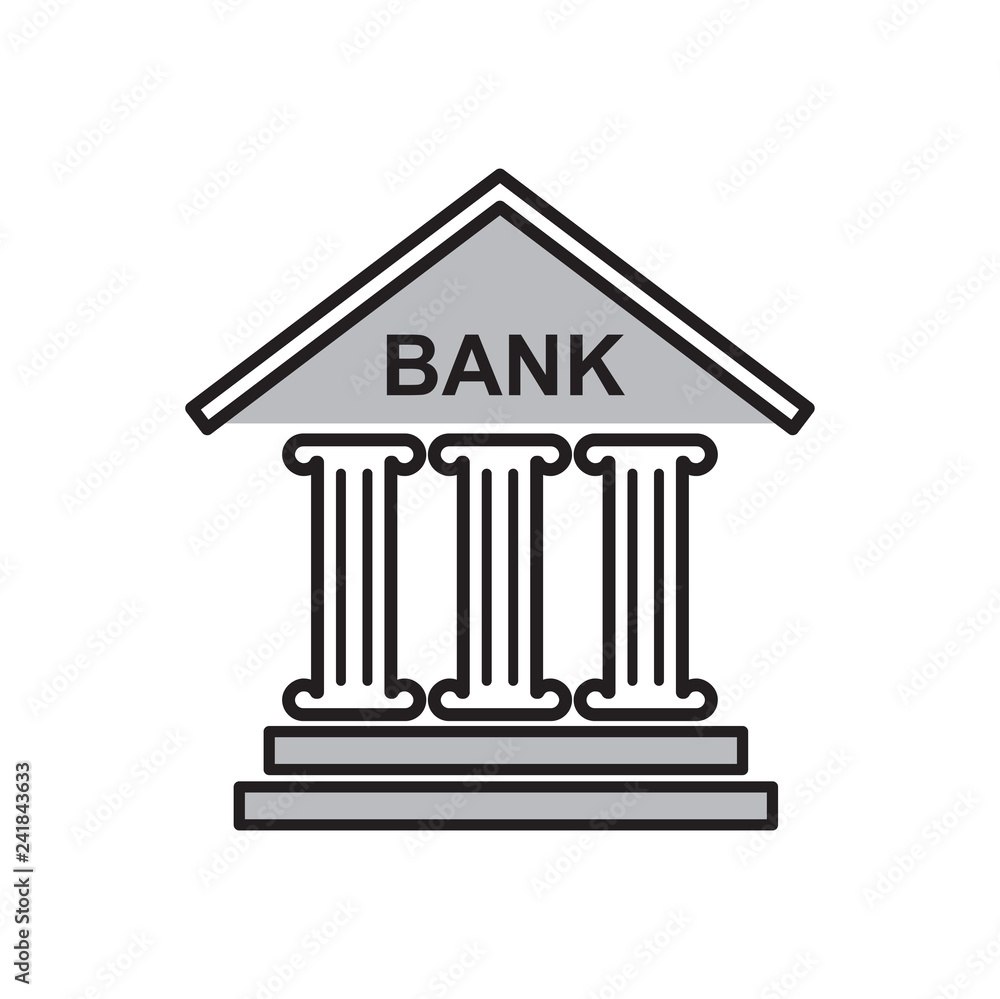 Bank icon on white background for graphic and web design, Modern simple vector sign. Internet concept. Trendy symbol for website design web button or mobile app Bank icon on white background for graphic and web design, Modern simple vector sign. Internet concept. Trendy symbol for website design web button or mobile app