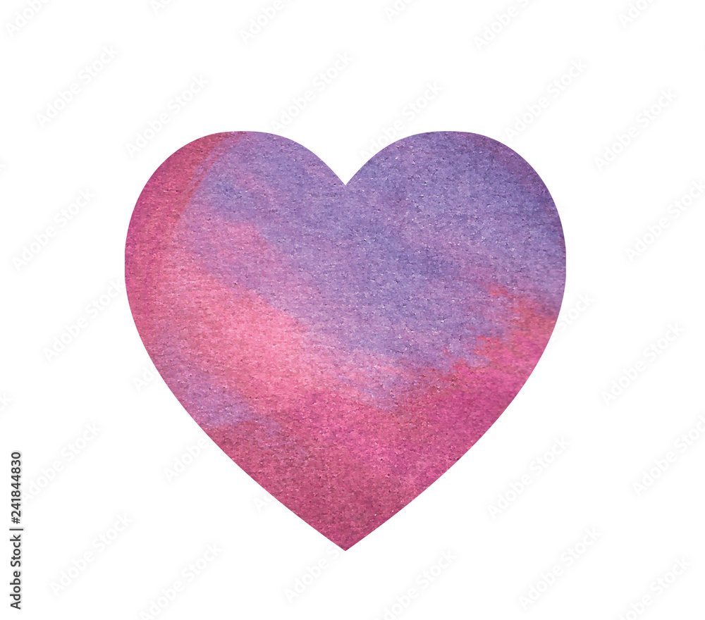 Hand drawn watercolor heart texture love valentine