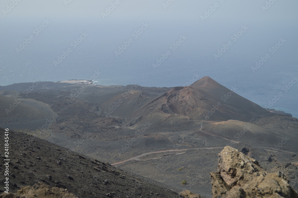Wonderful Views From The Highest Of The San Antonio Volcano On The Island Of La Palma In The Canary Islands. Travel, Nature, Holidays, Geology. July 8, 2015. Isla De La Palma Canary Islands Spain.
