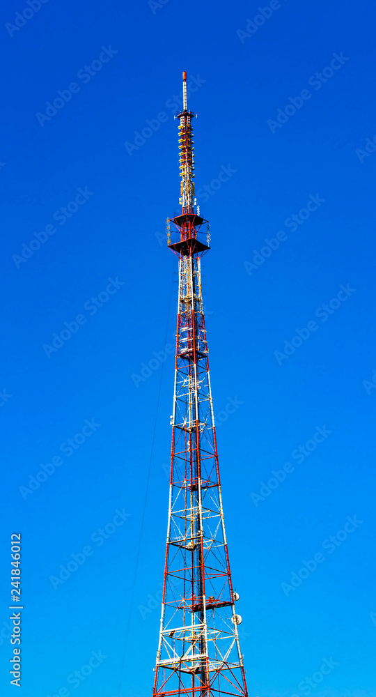 Telecommunication tower on blue sky Telecommunication tower on blue sky