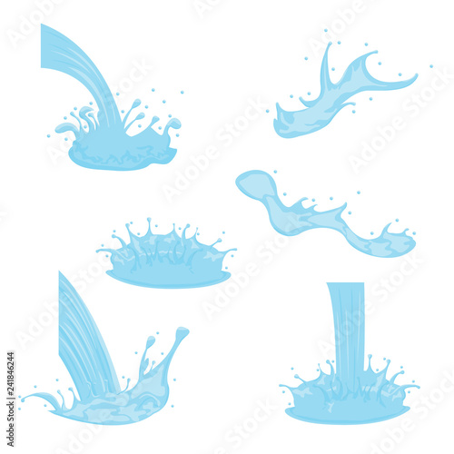 Water splash set. Vector.