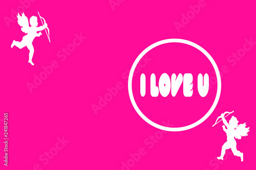 Happy Valentines day greeting card. Valentines Day Hearts on Pink Background. Romantic love concept background with copy space for text
