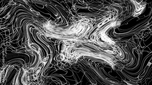 Many addle white lines in space, this is modern abstraction, 3d rendering background