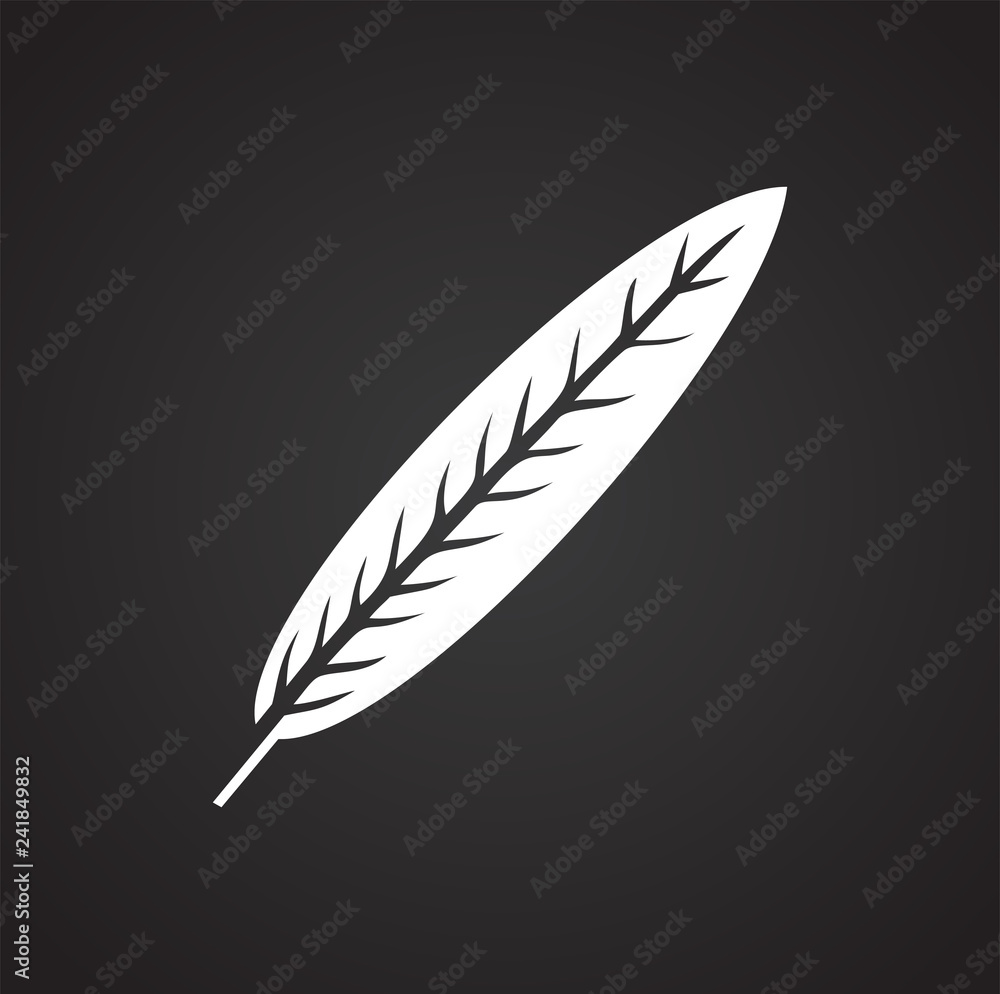 Obraz premium Leaf icon on black background for graphic and web design, Modern simple vector sign. Internet concept. Trendy symbol for website design web button or mobile app