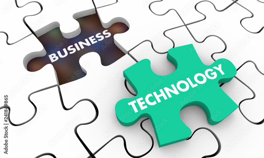 Technology in Business Puzzle Piece Hole 3d Illustration Technology in Business Puzzle Piece Hole 3d Illustration