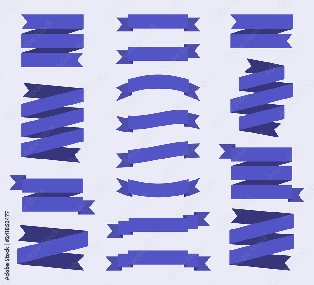 Trendy purple ribbons banners. Vector illustration Trendy purple ribbons banners. Vector illustration