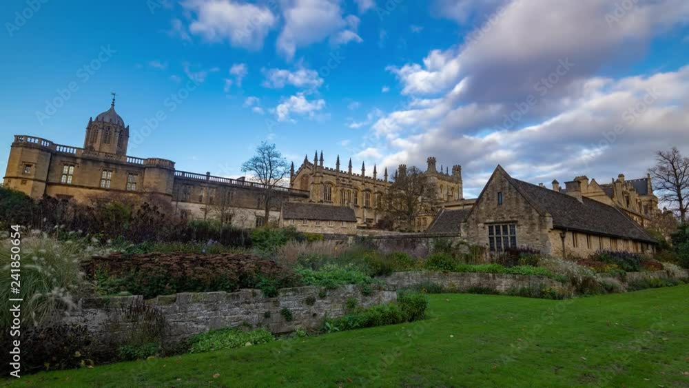 Tme lapse view of Christ Church cathedral and college in Oxford