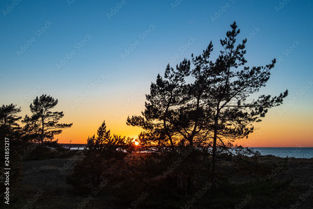 Sonnenuntergang an der Ostseeküste in Prerow