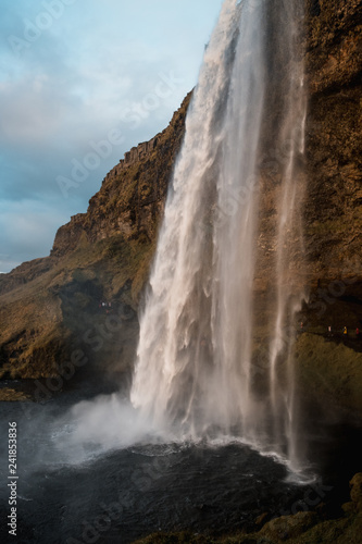  Picturesque waterfall Seljalandsfoss, Iceland. Nordic nature