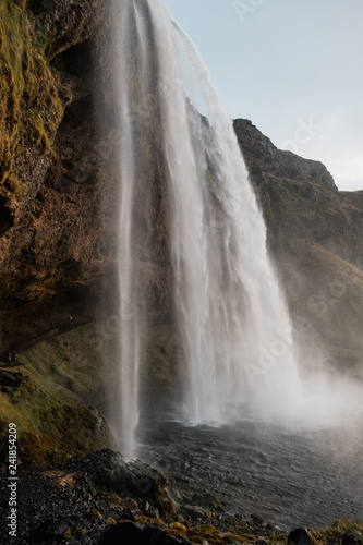  Picturesque waterfall Seljalandsfoss  Iceland. Nordic nature