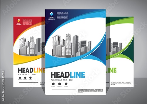 Business abstract vector template. Brochure design, cover modern layout, annual report, poster, flyer in A4 with colorful triangles, geometric shapes for tech, science, market with light background