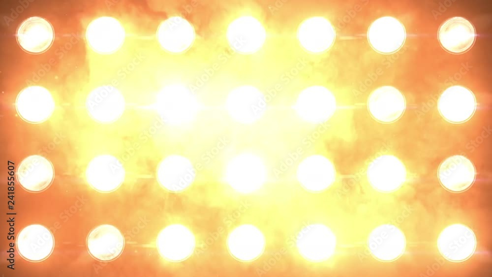 Floodlights Flashing Amber Looped Close up. Orange flashing Lights Wall