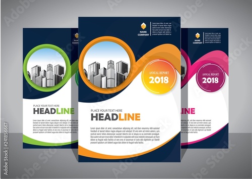 Business abstract vector template. Brochure design, cover modern layout, annual report, poster, flyer in A4 with colorful triangles, geometric shapes for tech, science, market with light background