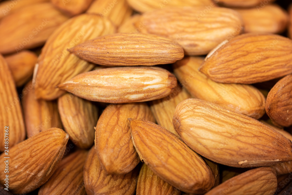 Almond nuts close-up macro photo Almond nuts close-up macro photo