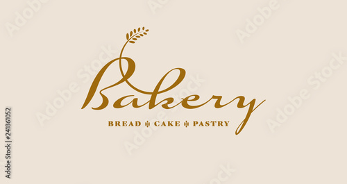 Craft Bakery Logo. Bread, Cake, Pastry Shop or Cafe Vector Premium Logo.