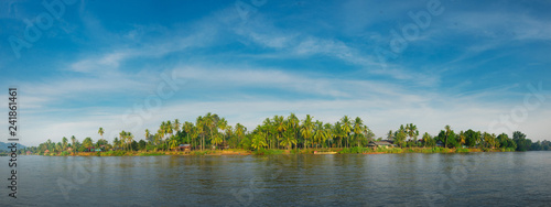 Panorama View of south of Laos, there guest house along the river to take a relax with nature environment.