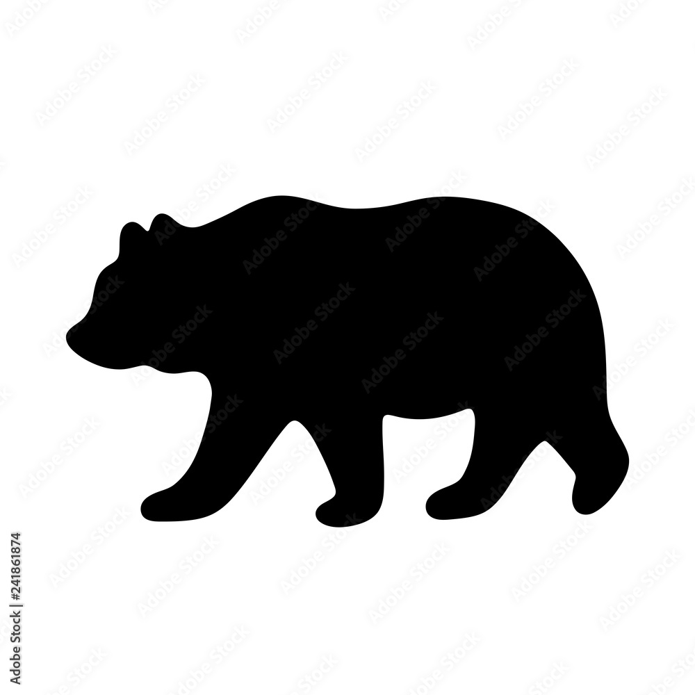 Fototapeta premium Bear silhouette. Vector illustration isolated on white background