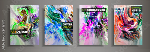 Modern design A4.Abstract marble texture of colored bright liquid paints.Splash neon trends paints.Used design presentations, print,flyer,business cards,invitations, calendars,sites, packaging,cover.