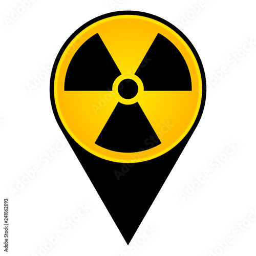 radioactive and nuclear pointer icon isolated on white,vector illustration