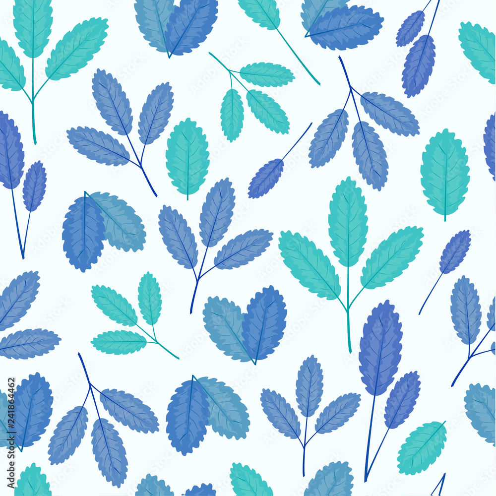 Seamless floral pattern with leaves for wallpaper, greeting cards, gift box, textile print. Vector graphics