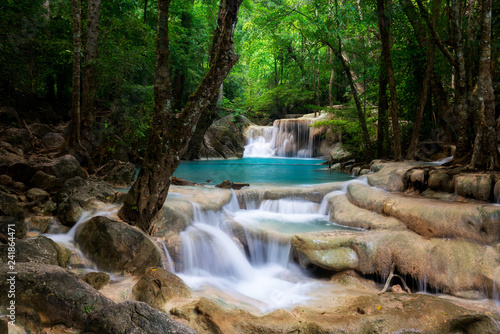 Erawan Waterfall in Thailand is locate in Kanchanaburi Provience. This waterfall is in Erawan national park
